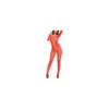 Bodystocking rouge effet body ouvert à l'entre-jambes et sur les fesses 